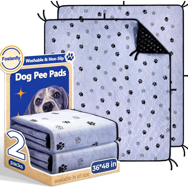 Washable Pee Pads for Dogs, 2 Pack Large 36"X41" Ultra-Absorbent and Leak-Proof Non-Slip Reusable Potty Training Pads for Dogs, Cats, Puppy, Potty Buddy of Add 8 Lanyards