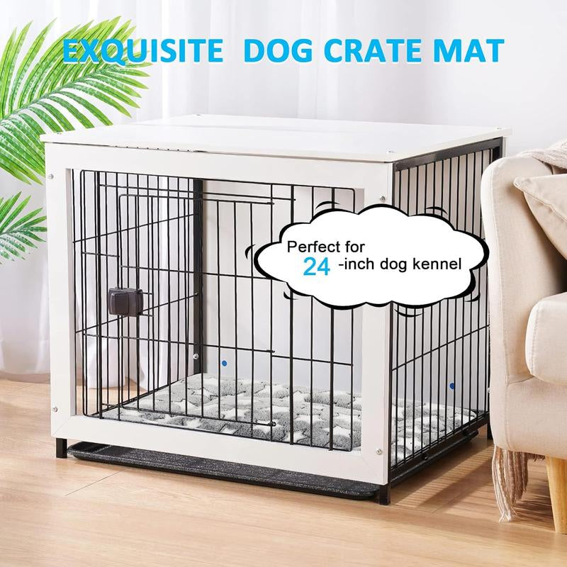 Dog Bed Mat, Reversible Dog Crate Pad for Medium Small Dogs, Portable and Soft Pet Bed Mat, Machine Washable Pet Bed Pad for 24-Inch Kennel