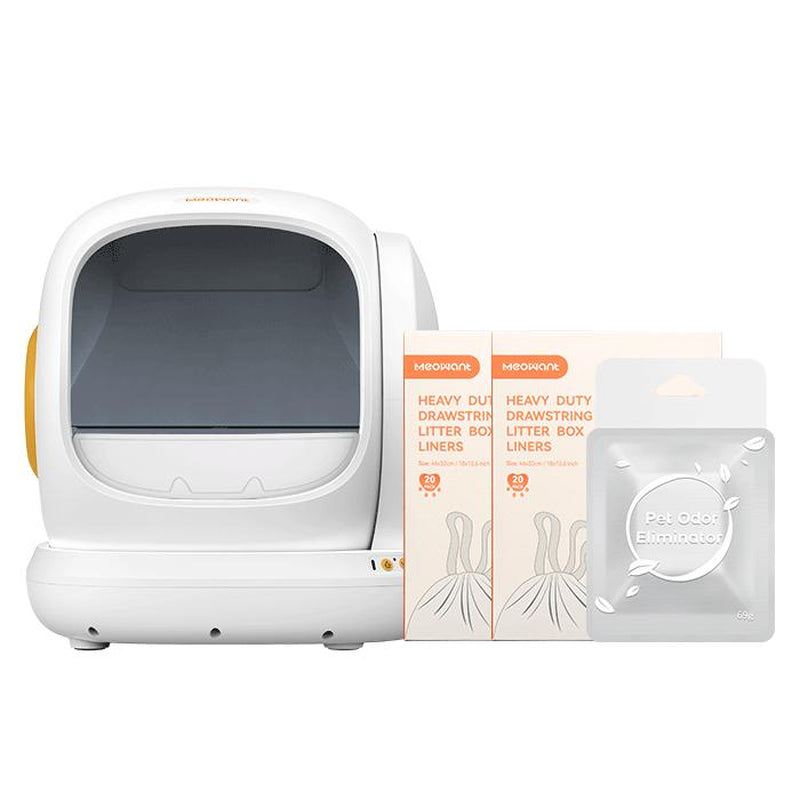 Meowant SC02 75L Large Self-Cleaning Cat Litter Box with APP Control, Odor Removal, Anti-Pinch Design, and Easy Installation for Multiple Cats