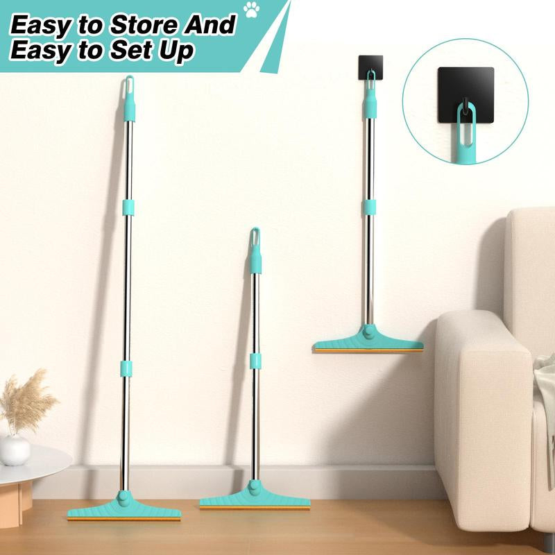 Cat & Dog De-Shedding Brush - Extra Long Handle with Hanging Loop, Extra Long Tool Hair Removal, Cat and Dog Grooming Tool Daily Use Rake Carpet Vacuum Fur Multi-Function Steam Ood Comb Defur Spritz Product Shaver Wipes Finger Lice Bag Portable Pet