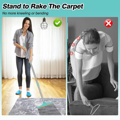 Cat & Dog De-Shedding Brush - Extra Long Handle with Hanging Loop, Extra Long Tool Hair Removal, Cat and Dog Grooming Tool Daily Use Rake Carpet Vacuum Fur Multi-Function Steam Ood Comb Defur Spritz Product Shaver Wipes Finger Lice Bag Portable Pet