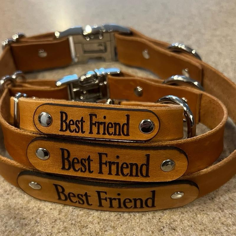 Personalized Hand Made Leather Dog Collar.