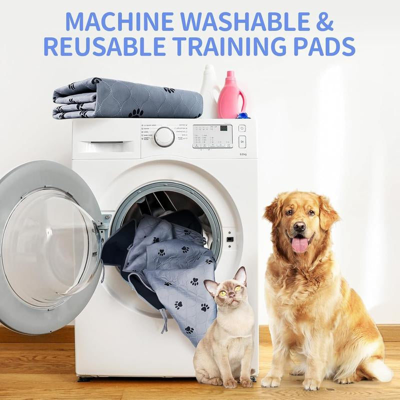Washable Pee Pads for Dogs, 2 Pack Large 36"X41" Ultra-Absorbent and Leak-Proof Non-Slip Reusable Potty Training Pads for Dogs, Cats, Puppy, Potty Buddy of Add 8 Lanyards