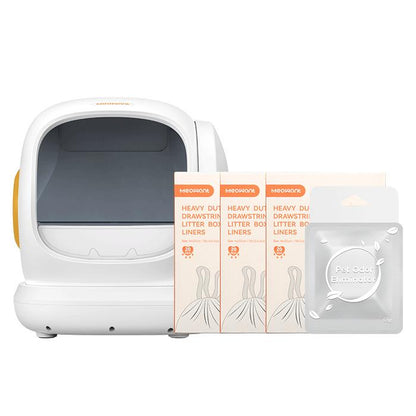 Meowant SC02 75L Large Self-Cleaning Cat Litter Box with APP Control, Odor Removal, Anti-Pinch Design, and Easy Installation for Multiple Cats