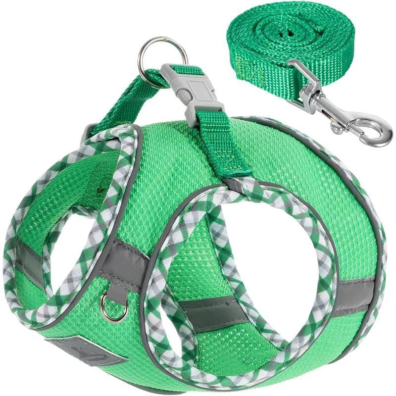 No Pull Dog Harness and Leash Set for Small Pets - Adjustable, Soft Breathable Vest with Reflective Strips for Easy Walking