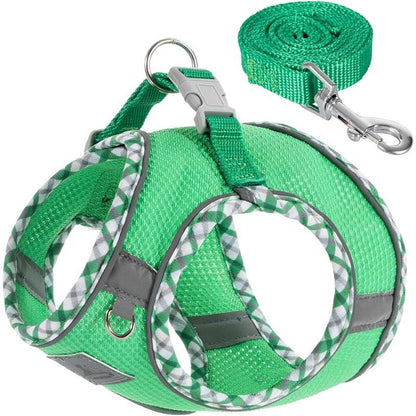 No Pull Dog Harness and Leash Set for Small Pets - Adjustable, Soft Breathable Vest with Reflective Strips for Easy Walking