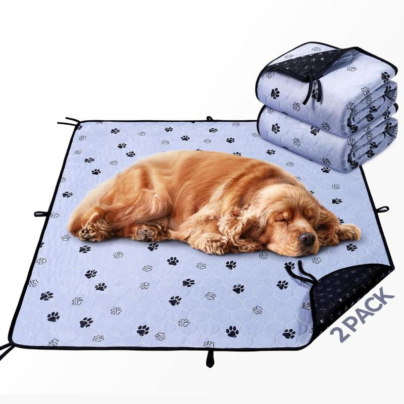 Washable Pee Pads for Dogs, 2 Pack Large 36"X41" Ultra-Absorbent and Leak-Proof Non-Slip Reusable Potty Training Pads for Dogs, Cats, Puppy, Potty Buddy of Add 8 Lanyards