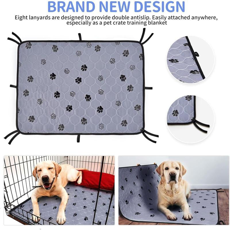 Washable Pee Pads for Dogs, 2 Pack Large 36"X41" Ultra-Absorbent and Leak-Proof Non-Slip Reusable Potty Training Pads for Dogs, Cats, Puppy, Potty Buddy of Add 8 Lanyards