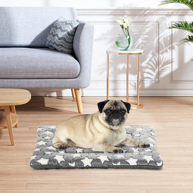 Dog Bed Mat, Reversible Dog Crate Pad for Medium Small Dogs, Portable and Soft Pet Bed Mat, Machine Washable Pet Bed Pad for 24-Inch Kennel