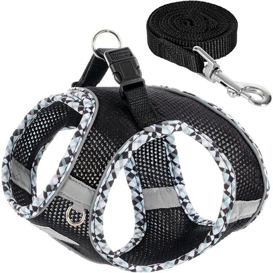 No Pull Dog Harness and Leash Set for Small Pets - Adjustable, Soft Breathable Vest with Reflective Strips for Easy Walking