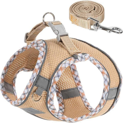 No Pull Dog Harness and Leash Set for Small Pets - Adjustable, Soft Breathable Vest with Reflective Strips for Easy Walking