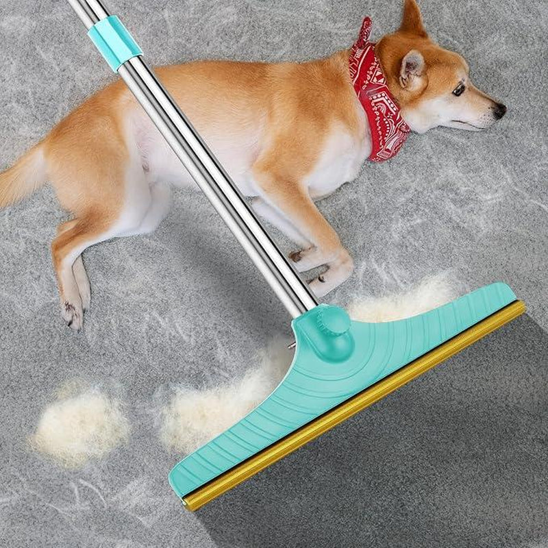 Cat & Dog De-Shedding Brush - Extra Long Handle with Hanging Loop, Extra Long Tool Hair Removal, Cat and Dog Grooming Tool Daily Use Rake Carpet Vacuum Fur Multi-Function Steam Ood Comb Defur Spritz Product Shaver Wipes Finger Lice Bag Portable Pet