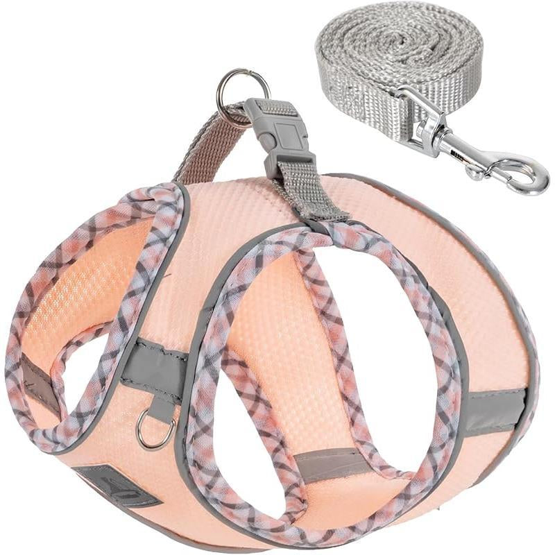 No Pull Dog Harness and Leash Set for Small Pets - Adjustable, Soft Breathable Vest with Reflective Strips for Easy Walking