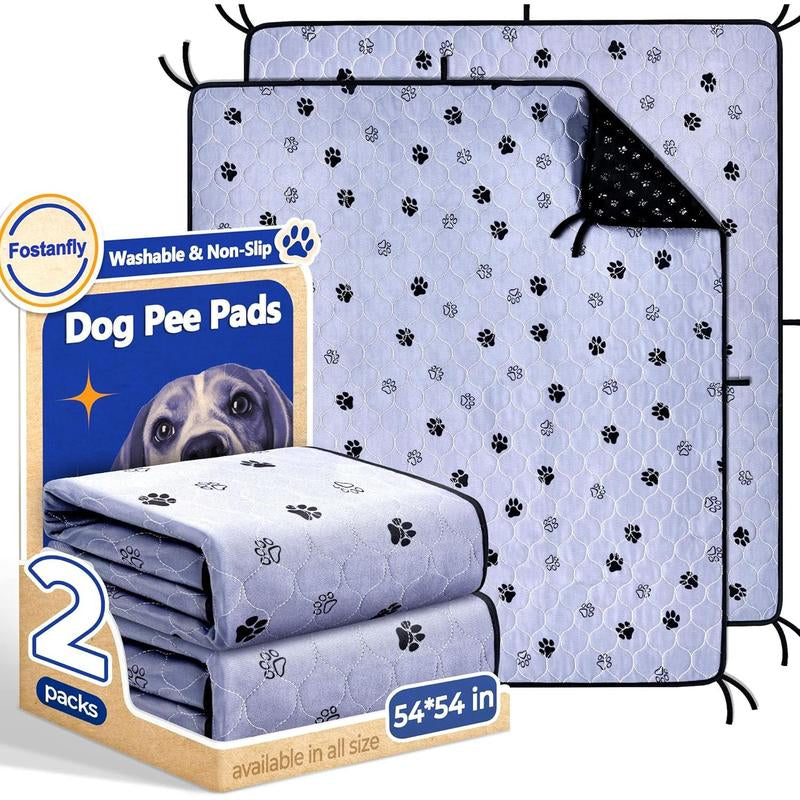 Washable Pee Pads for Dogs, 2 Pack Large 36"X41" Ultra-Absorbent and Leak-Proof Non-Slip Reusable Potty Training Pads for Dogs, Cats, Puppy, Potty Buddy of Add 8 Lanyards