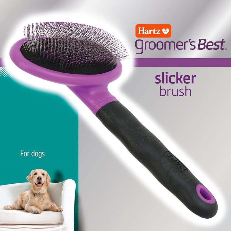 Hartz Groomer'S Best Deshedding Slicker Dog Brush, Black/Violet, Dogs