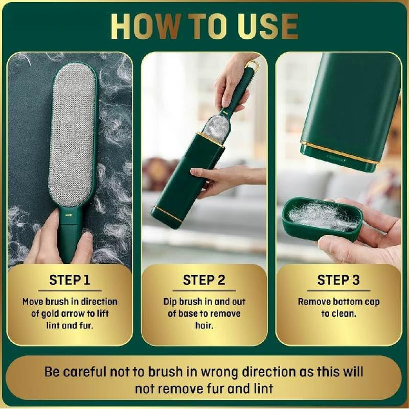 Lint Brush and Pet Hair Remover for Laundry, Clothes, Couches, Car Seats, Furniture and Fabric. Reusable Dog and Cat Fur Wizard Hair Removal Brush.