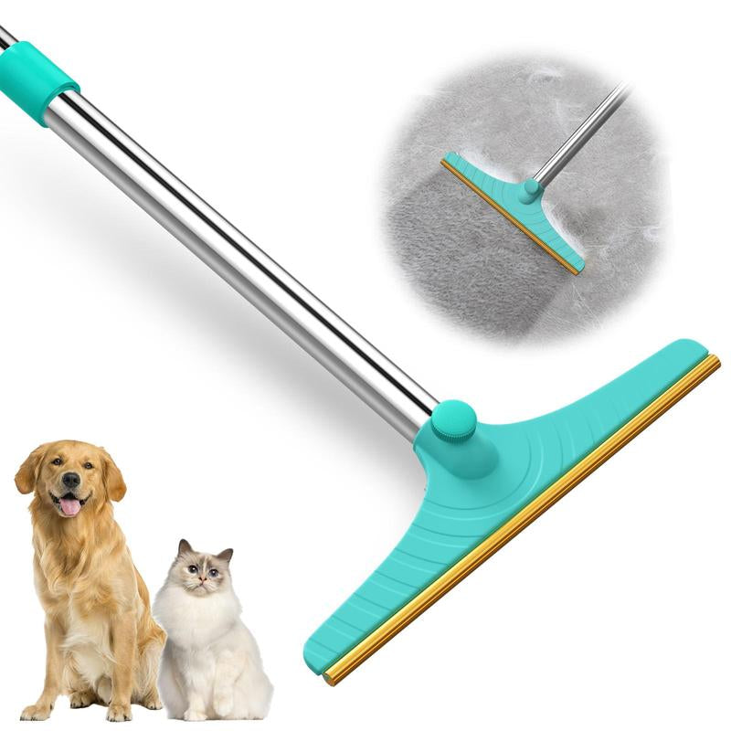 Cat & Dog De-Shedding Brush - Extra Long Handle with Hanging Loop, Extra Long Tool Hair Removal, Cat and Dog Grooming Tool Daily Use Rake Carpet Vacuum Fur Multi-Function Steam Ood Comb Defur Spritz Product Shaver Wipes Finger Lice Bag Portable Pet