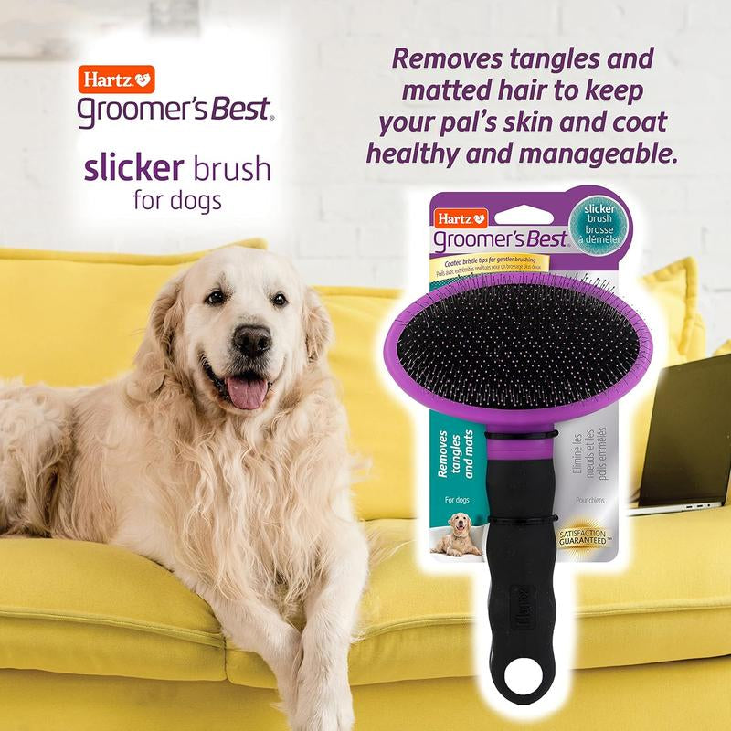 Hartz Groomer'S Best Deshedding Slicker Dog Brush, Black/Violet, Dogs