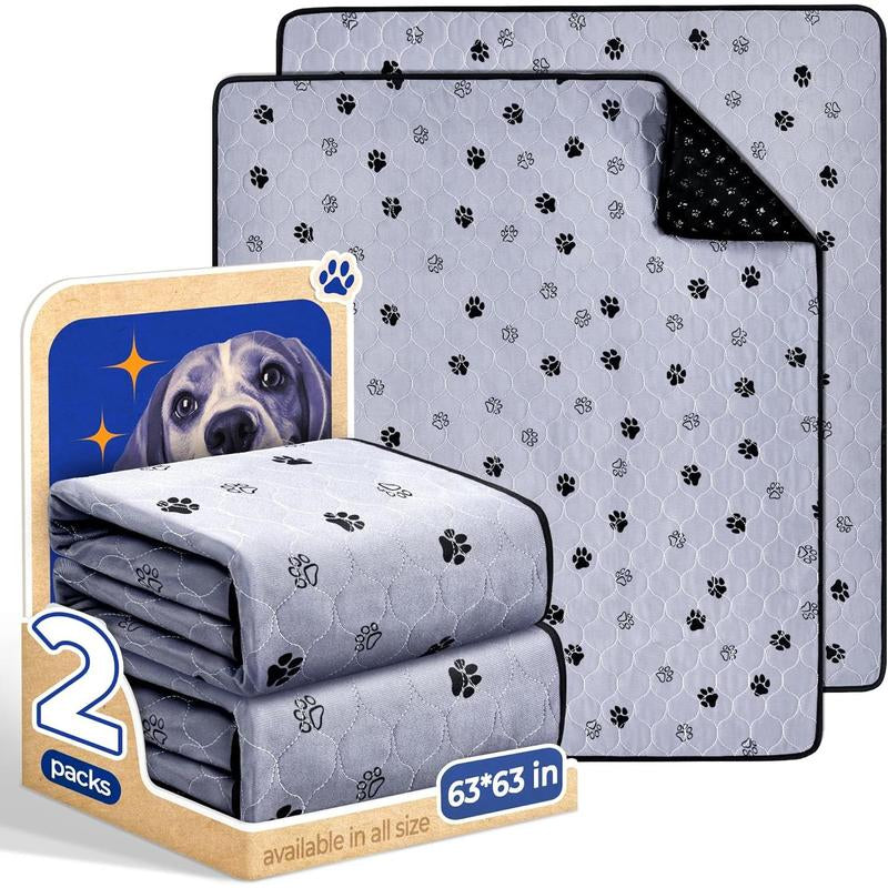 Washable Pee Pads for Dogs, 2 Pack Large 36"X41" Ultra-Absorbent and Leak-Proof Non-Slip Reusable Potty Training Pads for Dogs, Cats, Puppy, Potty Buddy of Add 8 Lanyards