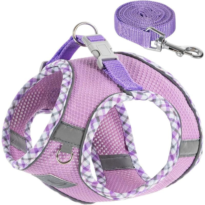 No Pull Dog Harness and Leash Set for Small Pets - Adjustable, Soft Breathable Vest with Reflective Strips for Easy Walking
