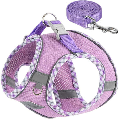 No Pull Dog Harness and Leash Set for Small Pets - Adjustable, Soft Breathable Vest with Reflective Strips for Easy Walking