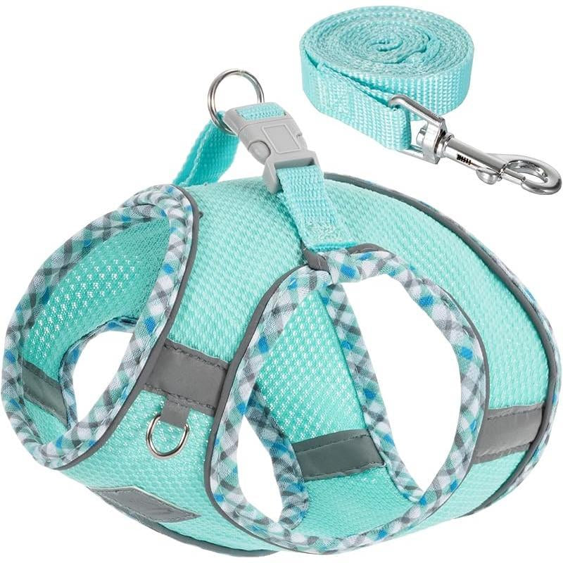 No Pull Dog Harness and Leash Set for Small Pets - Adjustable, Soft Breathable Vest with Reflective Strips for Easy Walking