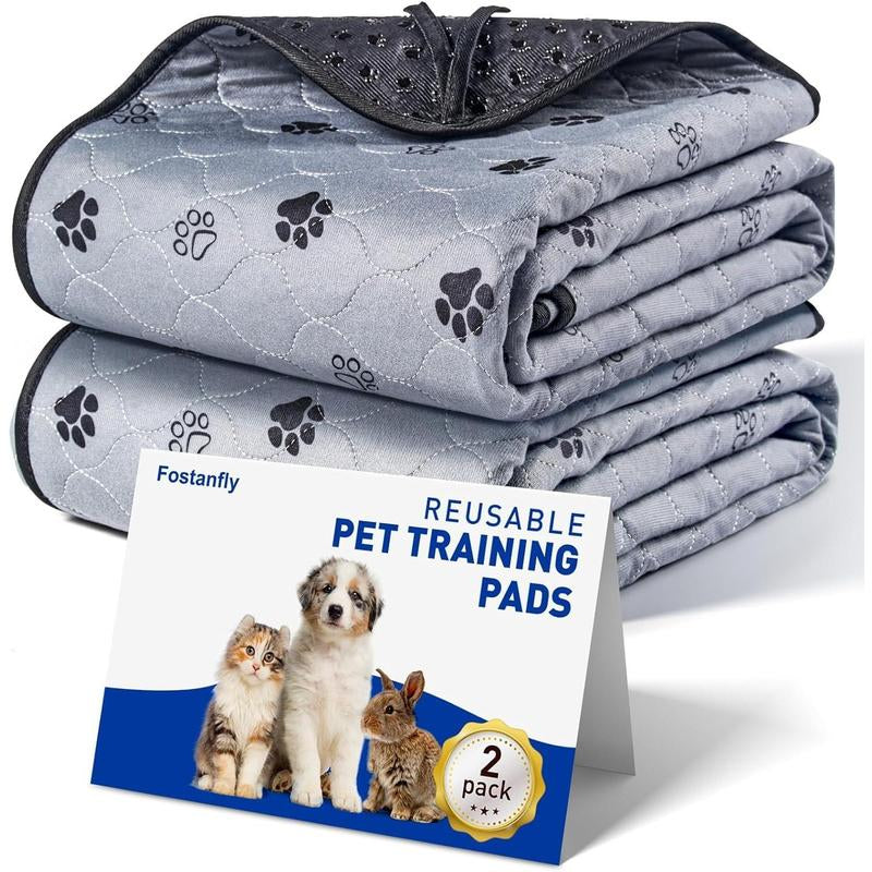 Washable Pee Pads for Dogs, 2 Pack Large 36"X41" Ultra-Absorbent and Leak-Proof Non-Slip Reusable Potty Training Pads for Dogs, Cats, Puppy, Potty Buddy of Add 8 Lanyards