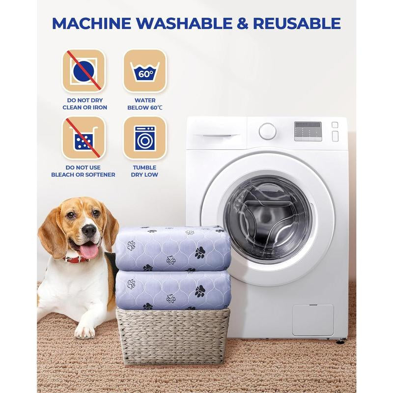 Washable Pee Pads for Dogs, 2 Pack Large 36"X41" Ultra-Absorbent and Leak-Proof Non-Slip Reusable Potty Training Pads for Dogs, Cats, Puppy, Potty Buddy of Add 8 Lanyards