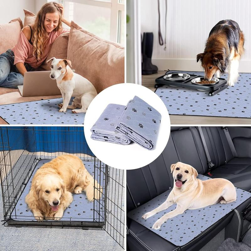Washable Pee Pads for Dogs, 2 Pack Large 36"X41" Ultra-Absorbent and Leak-Proof Non-Slip Reusable Potty Training Pads for Dogs, Cats, Puppy, Potty Buddy of Add 8 Lanyards