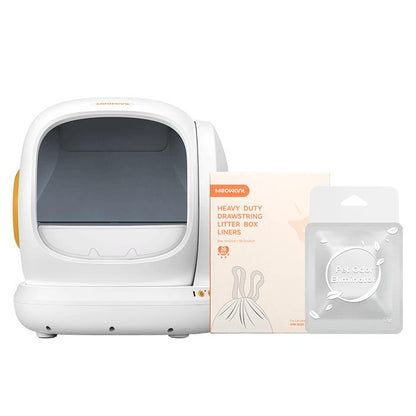 Meowant SC02 75L Large Self-Cleaning Cat Litter Box with APP Control, Odor Removal, Anti-Pinch Design, and Easy Installation for Multiple Cats