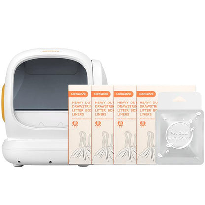 Meowant SC02 75L Large Self-Cleaning Cat Litter Box with APP Control, Odor Removal, Anti-Pinch Design, and Easy Installation for Multiple Cats