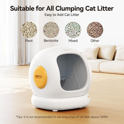 Meowant SC02 75L Large Self-Cleaning Cat Litter Box with APP Control, Odor Removal, Anti-Pinch Design, and Easy Installation for Multiple Cats
