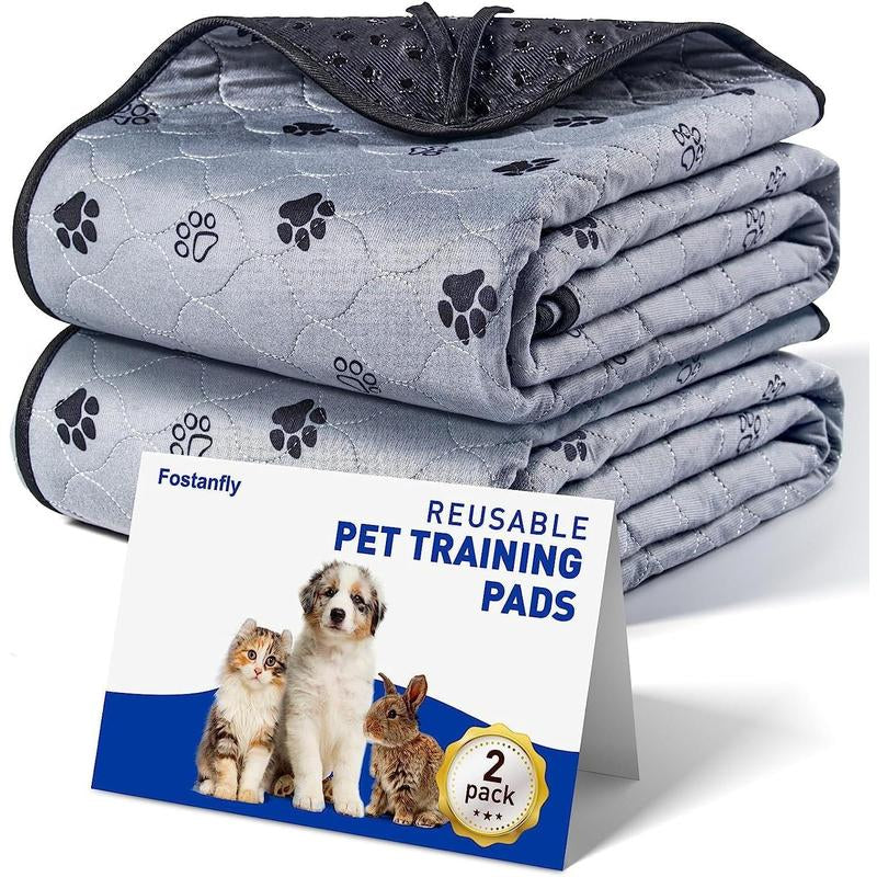 Washable Pee Pads for Dogs, 2 Pack Large 36"X41" Ultra-Absorbent and Leak-Proof Non-Slip Reusable Potty Training Pads for Dogs, Cats, Puppy, Potty Buddy of Add 8 Lanyards