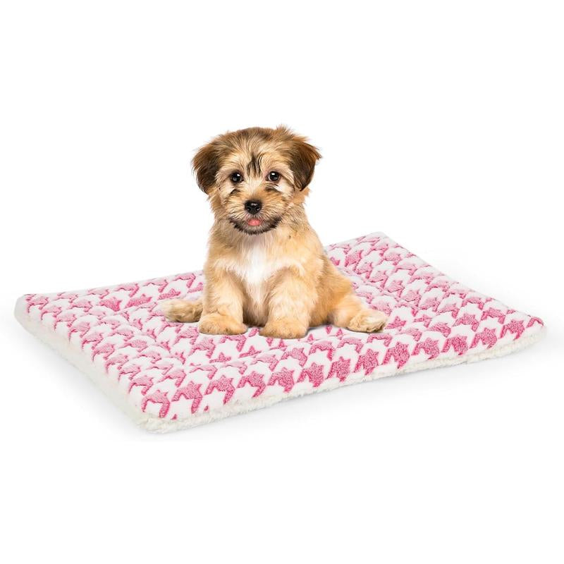 Dog Bed Mat, Reversible Dog Crate Pad for Medium Small Dogs, Portable and Soft Pet Bed Mat, Machine Washable Pet Bed Pad for 24-Inch Kennel